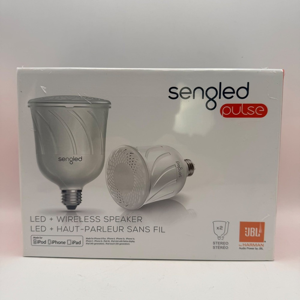 Sengled Pulse LED Smart Light Bulb JBL Bluetooth Speaker Pair White NEW